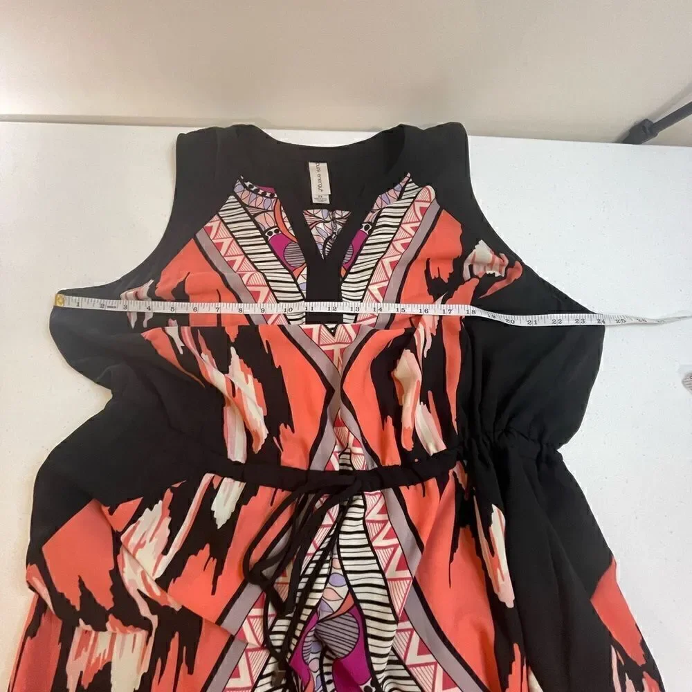 Pure Energy maxi 2X dress colorful adjustable tie waist